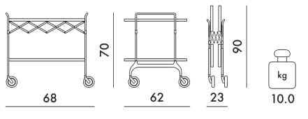 Стальная складная тележка для еды Kartell GASTONE ARCH-00146337 - Вид №30