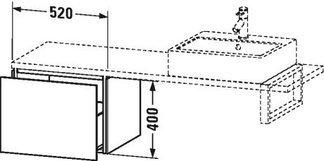 LC582205252 Шкафчик для компактной консоли L-Cube #LC5822 520 x 477 мм Европейский дуб, декор Duravit - Вид №1