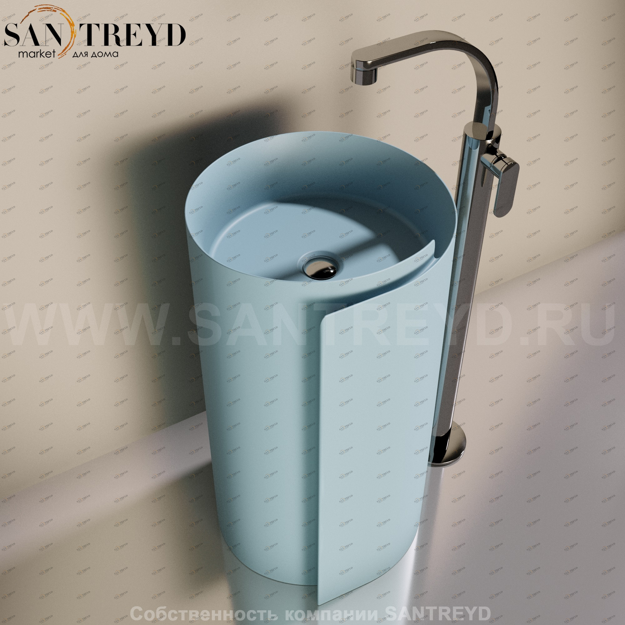 MR44C5014 Напольная раковина стоящая круглая Ceramica Flaminia Roll