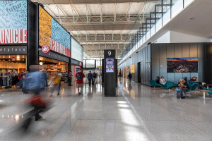 FSRT633 Система облицовки стен Levelr с панелями из вивихромового хромового стекла в отражающей конфигурации с индивидуальной цветовой прослойкой и опалексной отделкой, индивидуальной графикой туалета с индивидуальной подсветкой световой панели и настраив