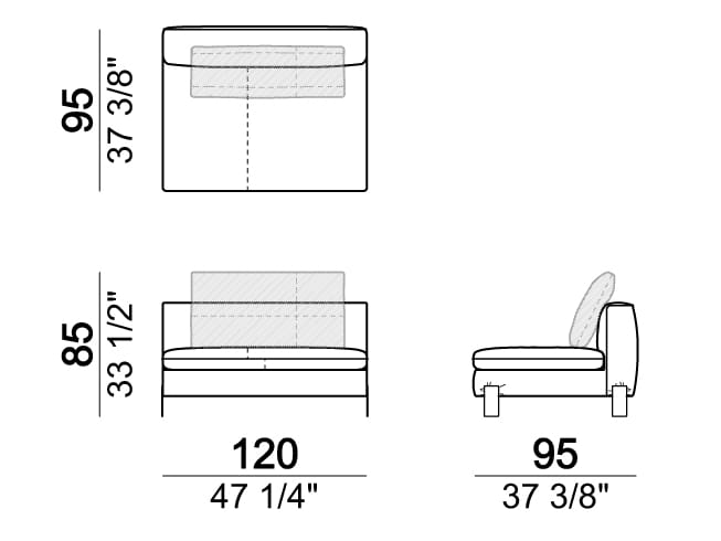 3-местный тканевый диван Arketipo BROWN SUGAR ARCH-00058205 - Вид №10