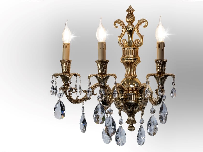 Светодиодный настенный светильник из латуни с кристаллами Possoni Illuminazione Цезарь ARCH-00121102