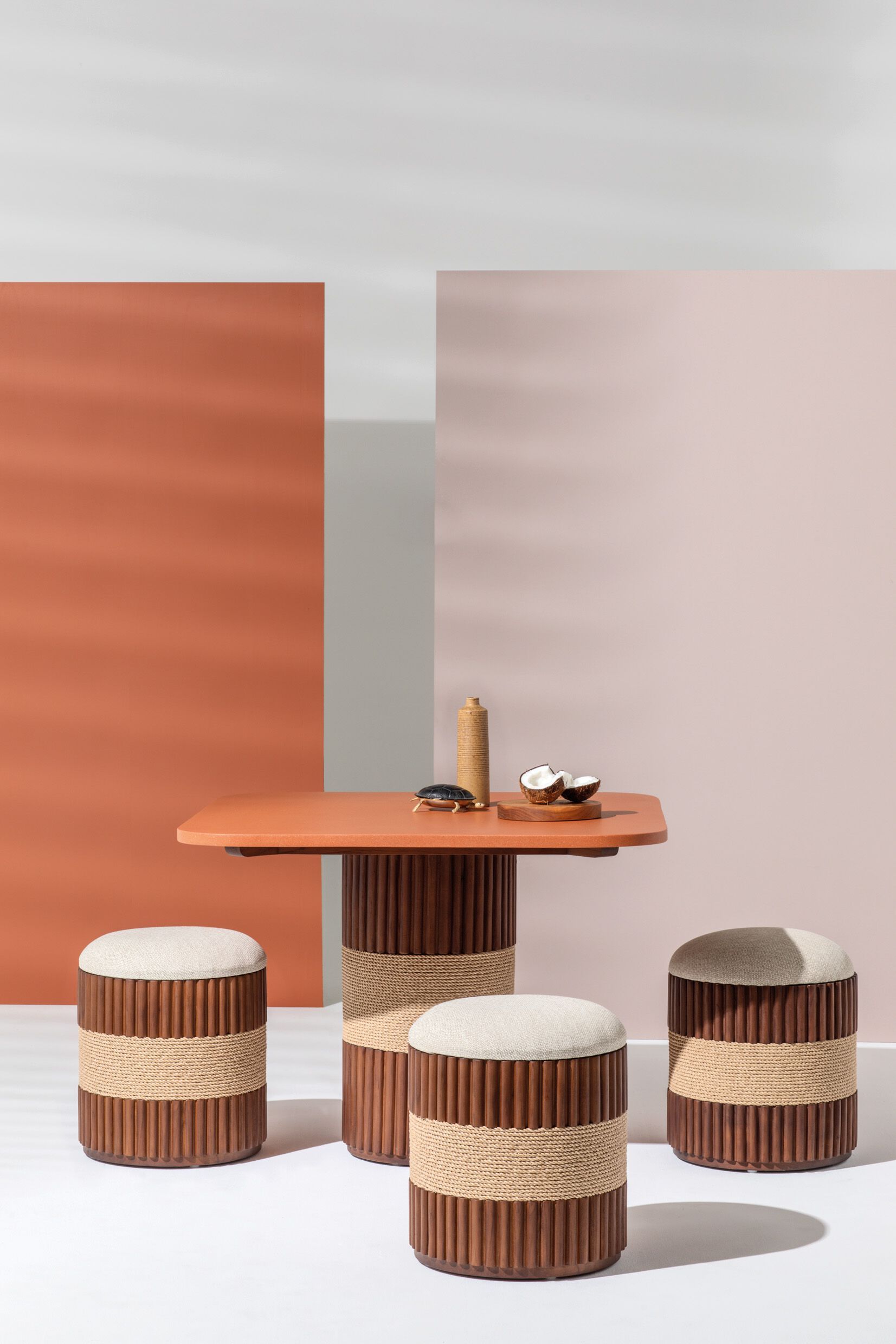 Квадратный стол из тикового дерева с терраццо Il Giardino di Legno хлебные палочки ARCH-00111467 - Вид №1