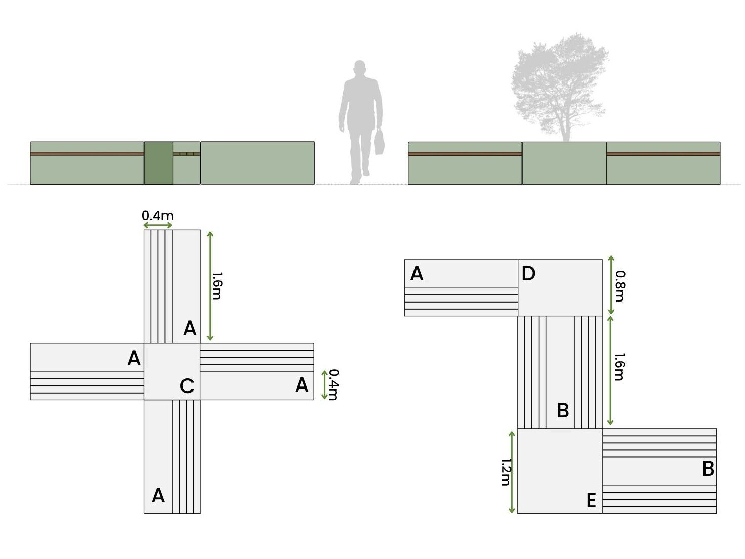 Стальная и деревянная плантатор / скамейка Urbencéa TREV ARCH-00148484 - Вид №3