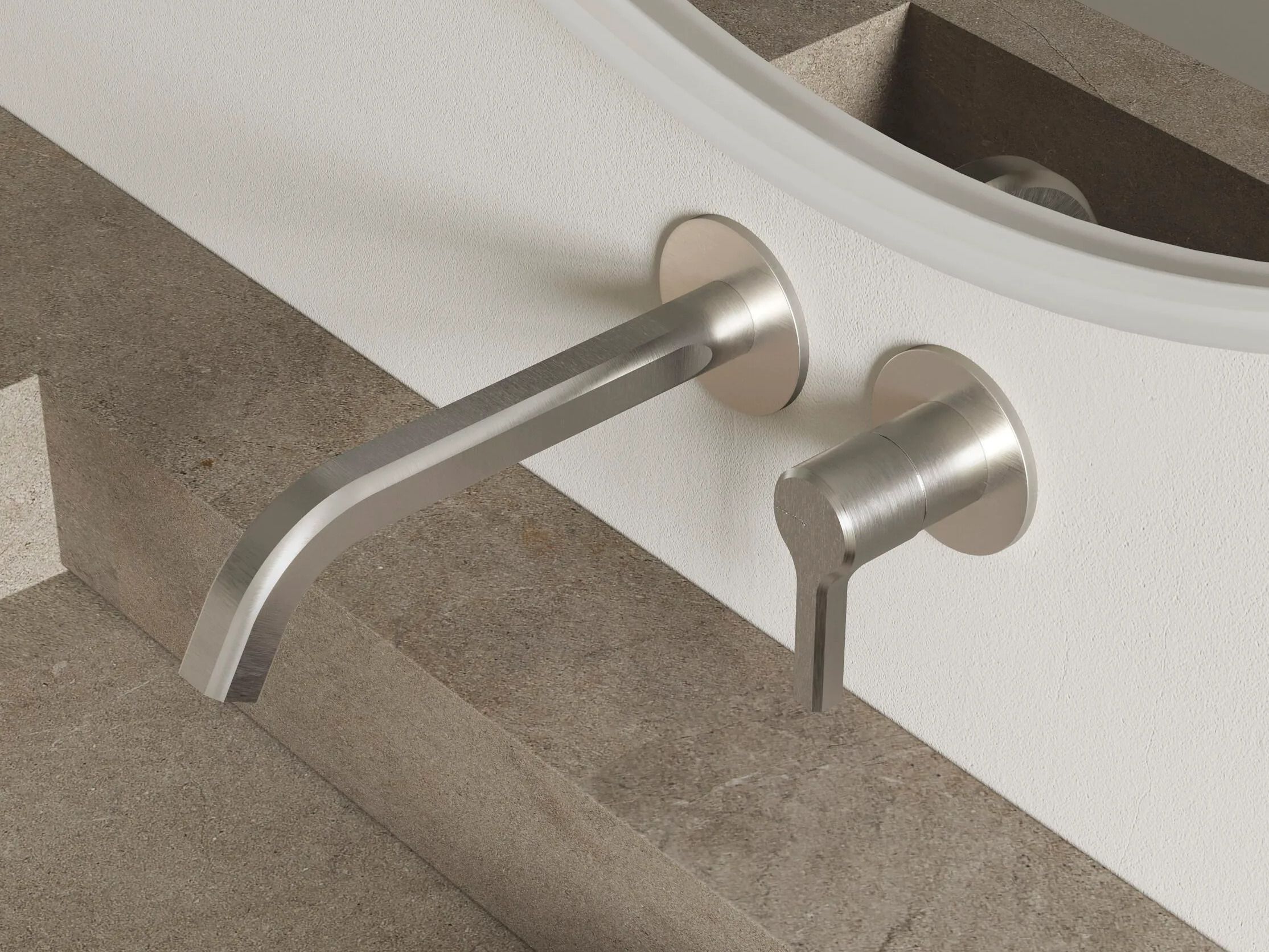 Латунный настенный смеситель для раковины с 2 отверстиями Rubinetterie Treemme Aurelia ARCH-00000075 - Вид №1