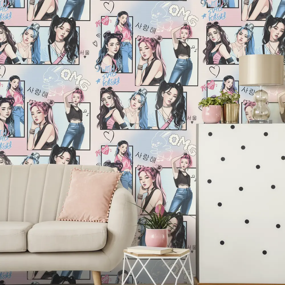 Обои флизелиновые Euro Decor Idols 2 голубые 1.06 м ED7340-02 89449127 STLM-2119611 Idols2 - Вид №4