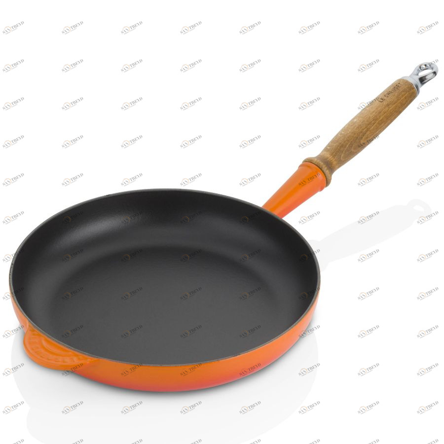 Сковорода чугунная Le Creuset с деревянной ручкой, Ø26 см, оранжевая 20058260900460
