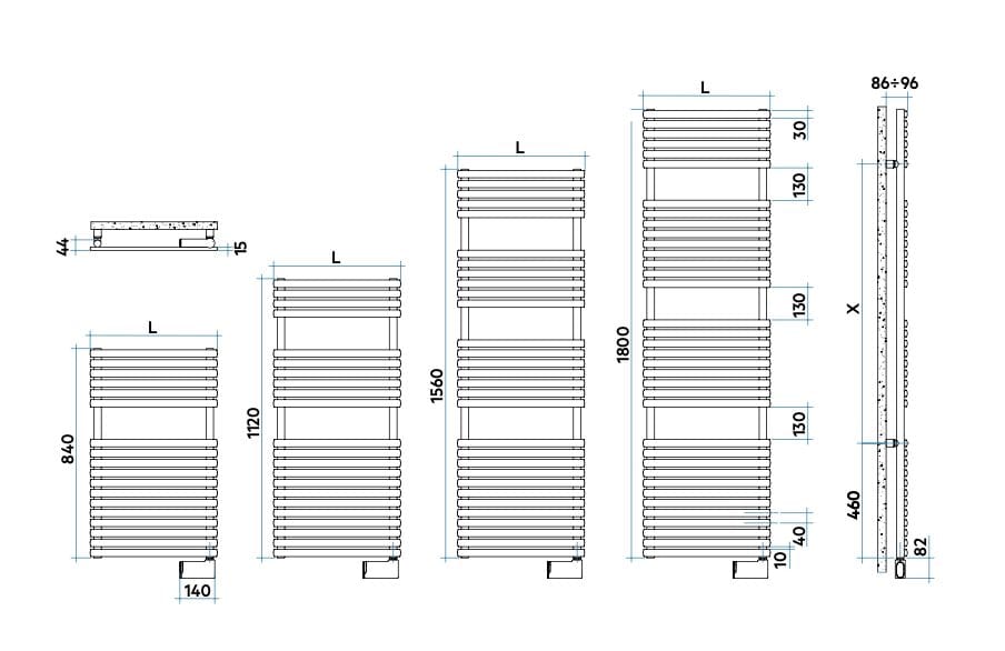 Вертикальный электрический полотенцесушитель Irsap Ellipsis ARCH-00106918 - Вид №5