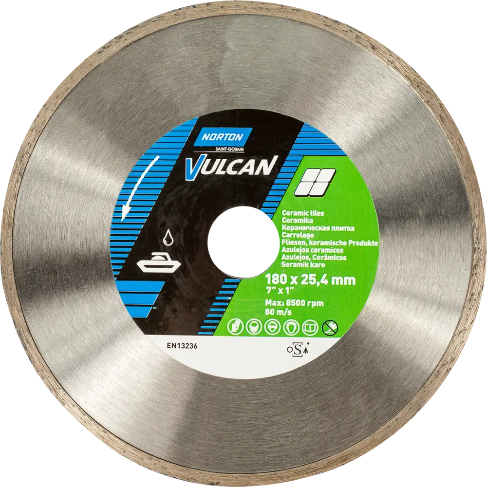 Алмазный диск Norton Vulcan Tile для идеальной резки плитки 180 мм 12511705
