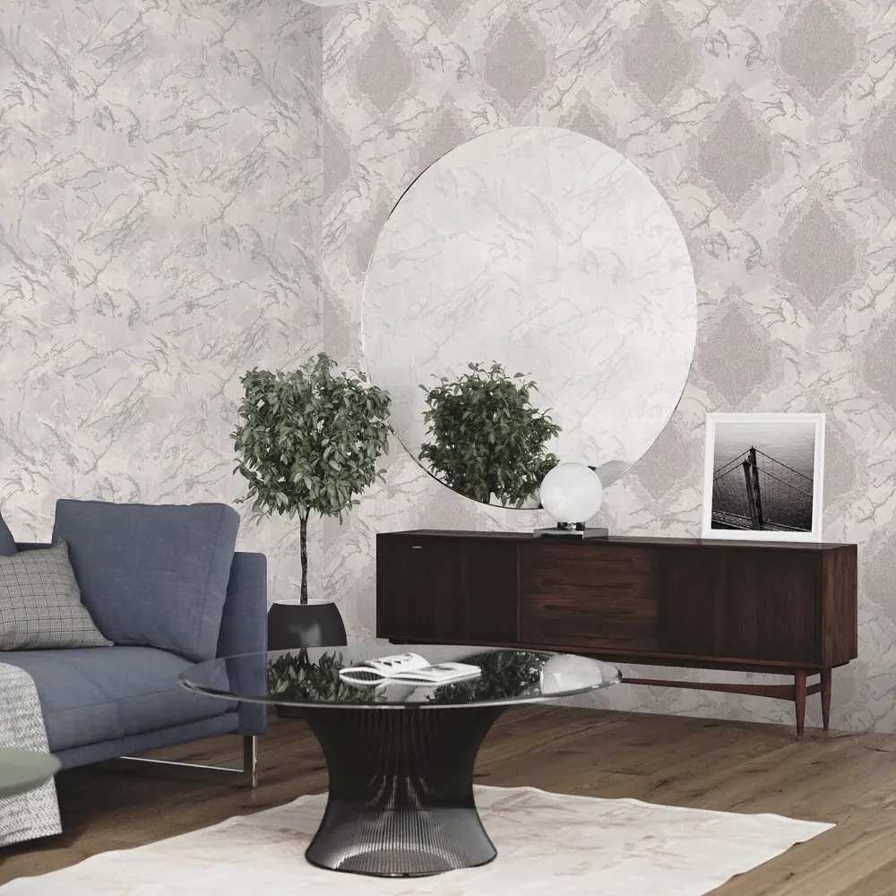 Обои флизелиновые Euro Decor Sultan серые 1.06 м 7136-11 89111980 STLM-2045494 - Вид №2