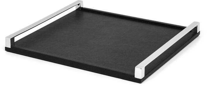 Giove Поднос - 32X21,5 см / металл-отделка_сатин-латунь / плетеная кожа_верблюжья