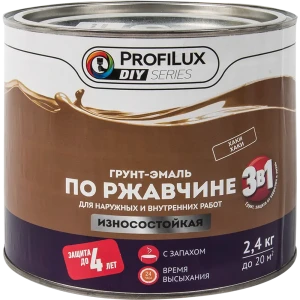 Эмаль по ржавчине 3 в 1 ProfiLux DIY цвет хаки 2.4 кг 82356470 STLM-2030443