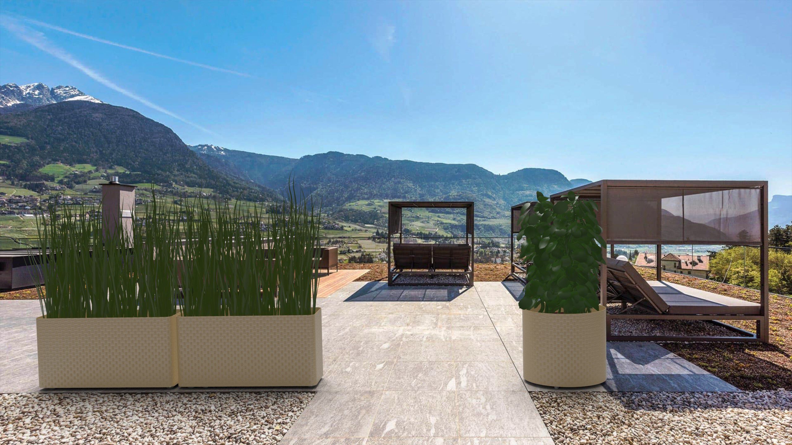 Круглый плантатор из листового металла CITYSì PATTERN ARCH-00063593 - Вид №1