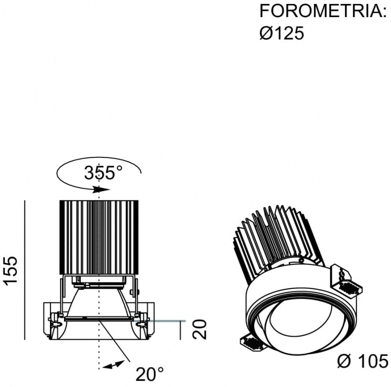 Регулируемый встраиваемый прожектор Lucifero's NYX TRIMLESS ARCH-00129813 - Вид №6