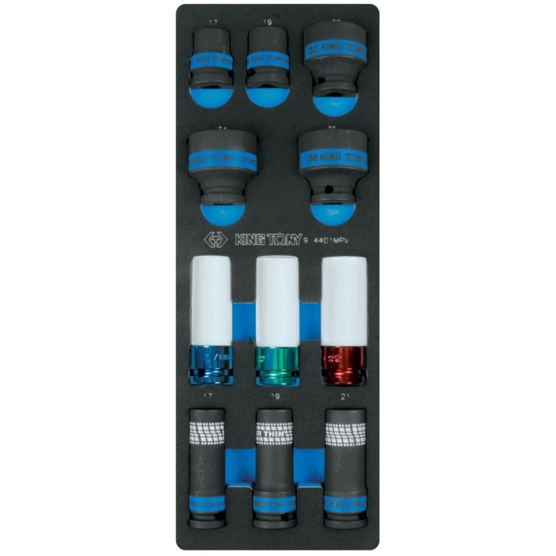 KING TONY Набор ударных головок 1/2, ложемент, 11 предметов Верстакофф 9-4401MPV