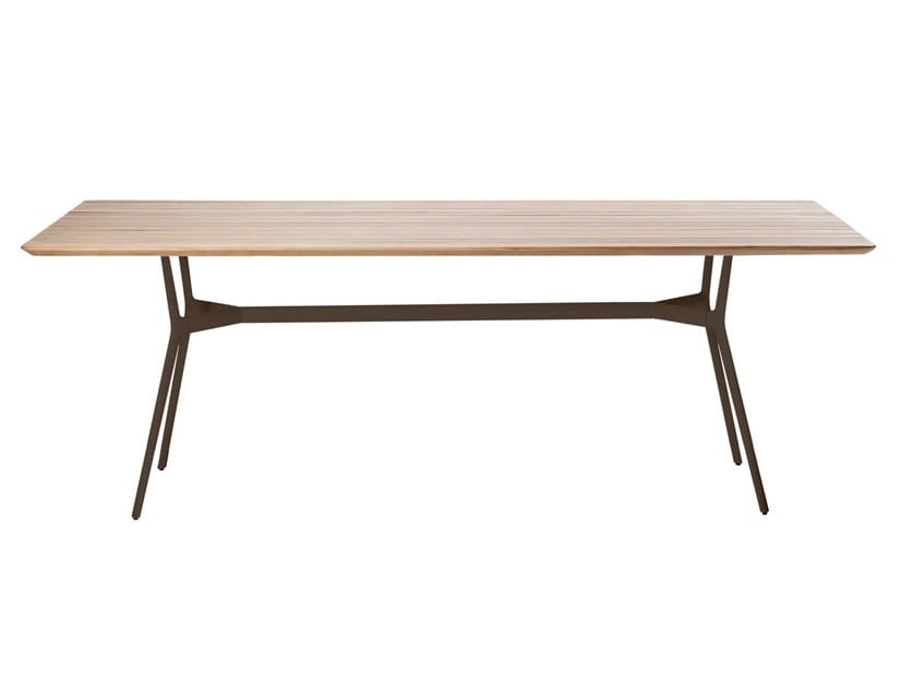 Алюминиевый и деревянный прямоугольный садовый стол TRIBÙ Branch ARCH-00014129 - Вид №2