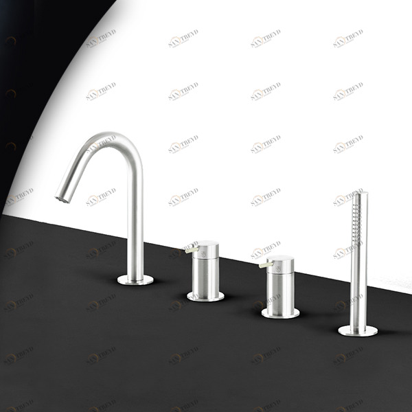 Смеситель для ванны глянцевая сталь с серой ручкой Toki Radomonte TKI16LCIL29