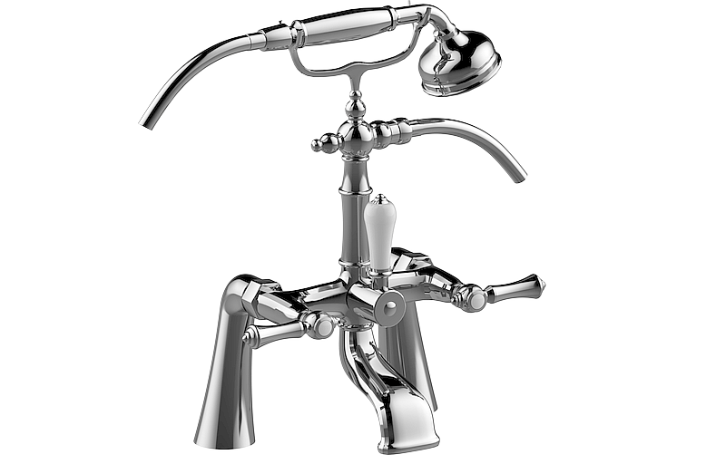 E-3893-LM15 Deck-mounted bathtub mixer with hand shower set GRAFF Adley