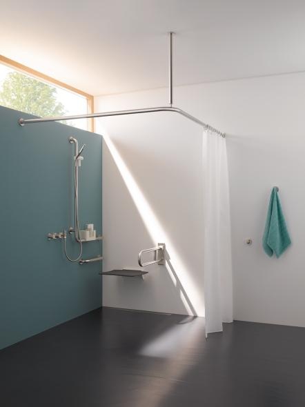 805.33.210L Угловая ручка с держателем для душа, левостороннее исполнение HEWI Greifen  - Вид №2