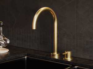 Смеситель для кухни из нержавеющей стали с поворотным изливом