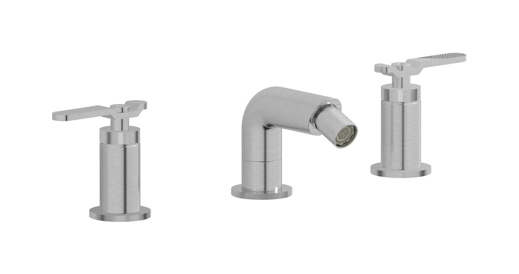 Смеситель для биде на 3 отверстия с донным клапаном WE ARE IB b2393ss Brushed Nickel Bold