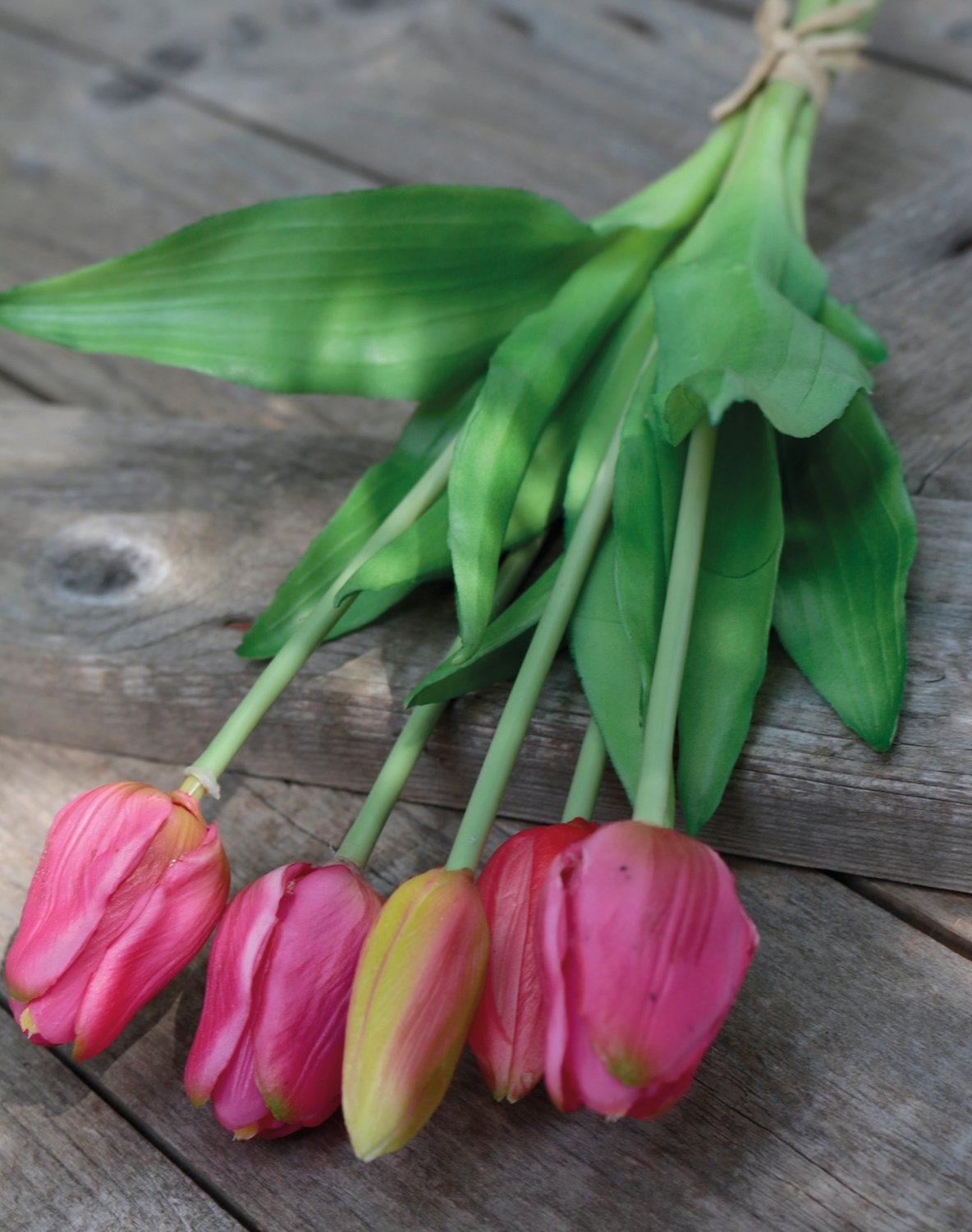 2952 515 a3 Букет искусственных тюльпанов, 5-кратный, 37 см, розовый H-andreas  - Вид №2