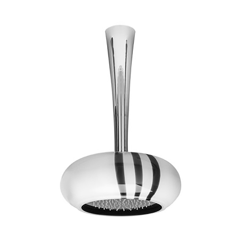 60960 ø см. 20 круглая лейка белого цвета с 3 черными линиями - хром. Bongio Soffi