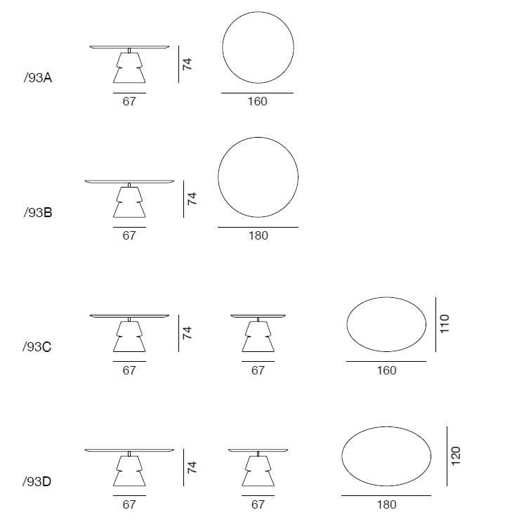 Круглый кожаный обеденный стол с каменной столешницей de Sede DS-615 ARCH-00080012 - Вид №6