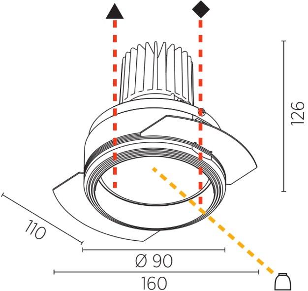 PROLICHT Регулируемый встраиваемый светодиодный светильник Invader sun-id-1421689 - Вид №1