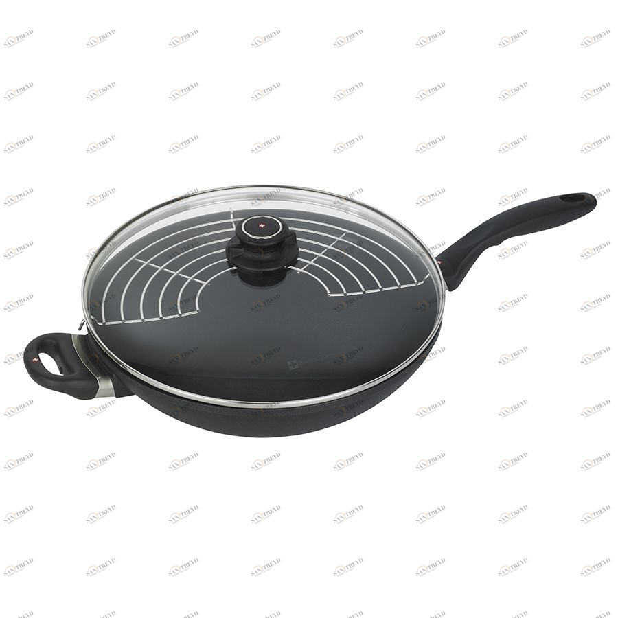 Сковорода-вок индукционная Swiss Diamond со стеклянной крышкой, две ручки, Ø32 см XD61132IC