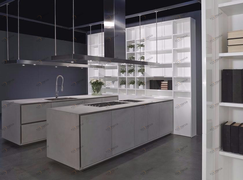 RIFRA Кухня с двойным островом из серого бетона One sun-id-1354828