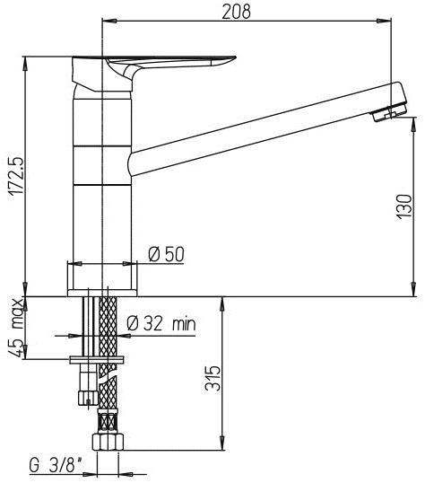Paini Nove 09CR573 смеситель для кухни  - Вид №1