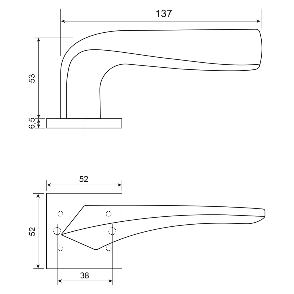Дверная ручка на розетке Armex H-30117-A без запирания цвет графит STLM-2083149 - Вид №8