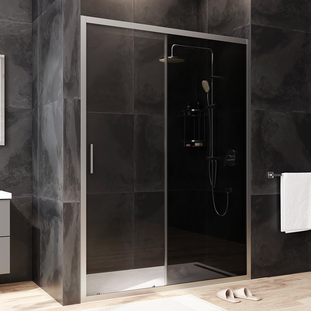 W90G-140-1-195MG Solo Дверь душевая 140х195 стекло тонированное профиль матовый хром AM.PM Gem