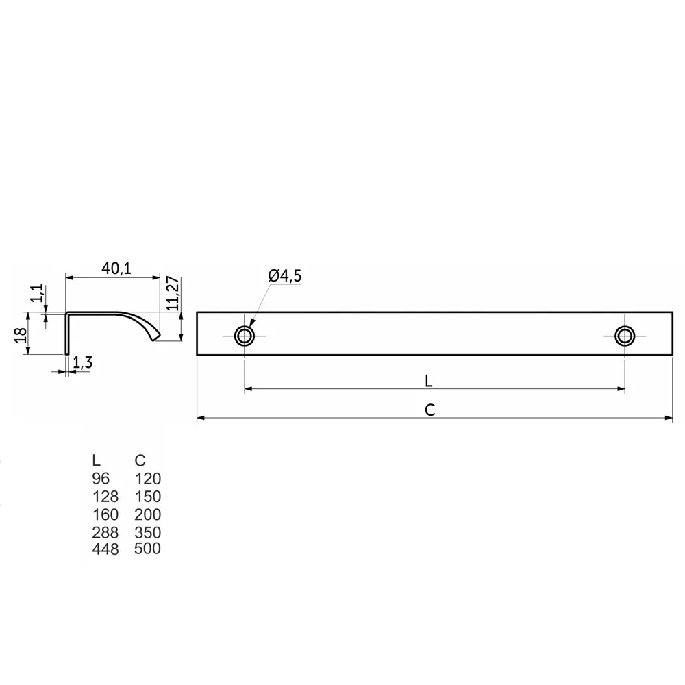 Мебельная ручка-профиль Monblan матовый хром 160 мм AKS STLM-2104980 - Вид №5