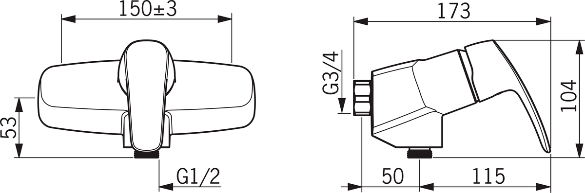 Oras 1075 Смеситель для душа 1075 Safira Хром  - Вид №1