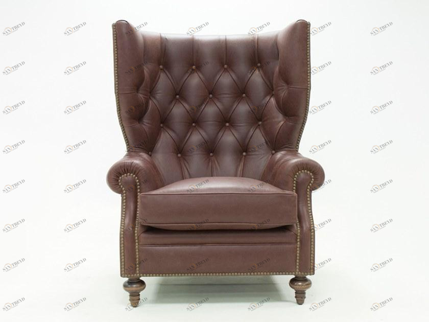 CREARTE COLLECTIONS Стеганое кожаное кресло с подлокотниками Bergere  40 