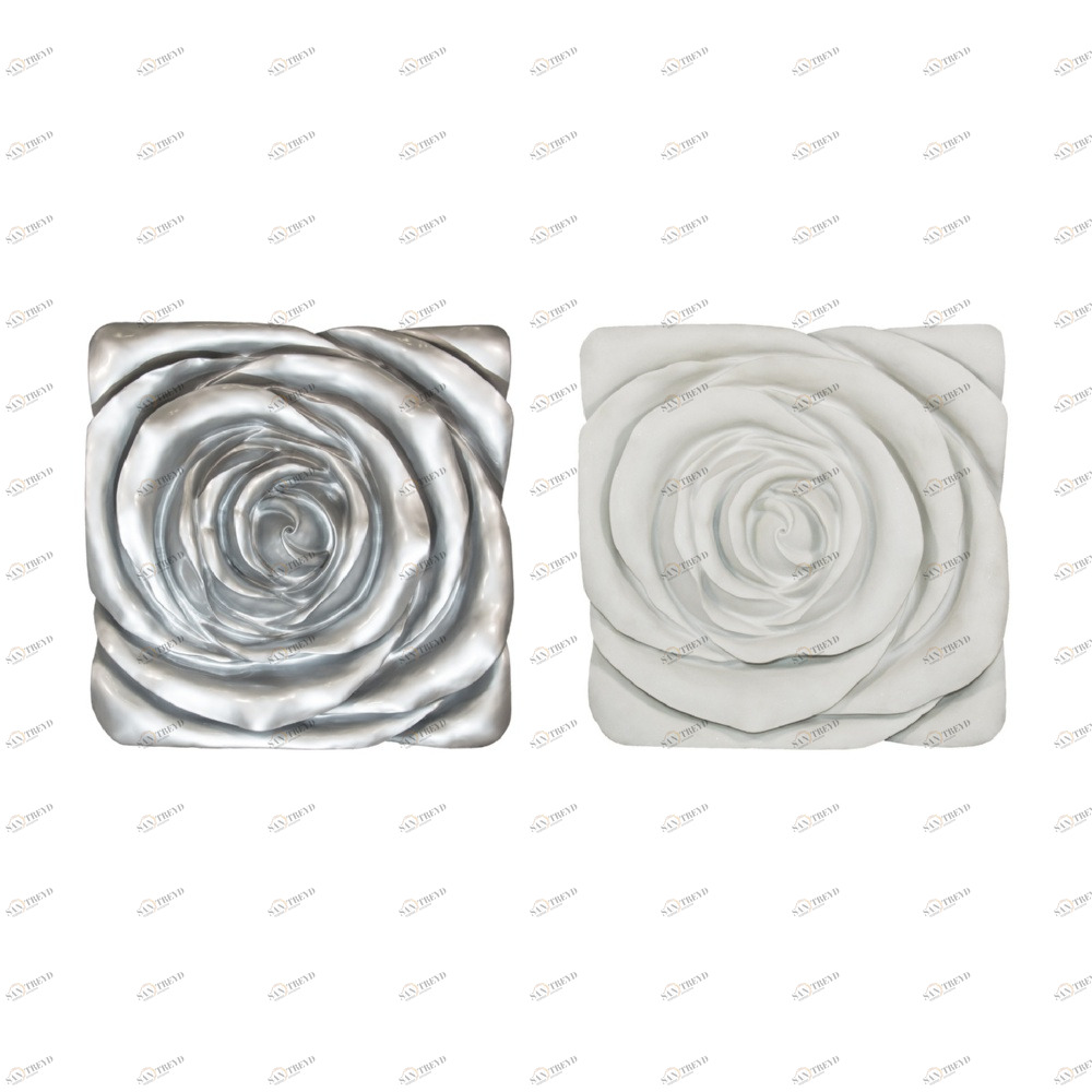 Панно декоративное настенное гипсовое 80х40 см белый и серебряный 2 Roses EVENHOME  00-3878814 Белый;серебро 