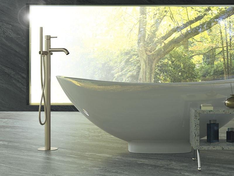 Remer Rubinetterie Смеситель для ванны напольный с ручным душем X style inox Ss x 08 - Вид №1