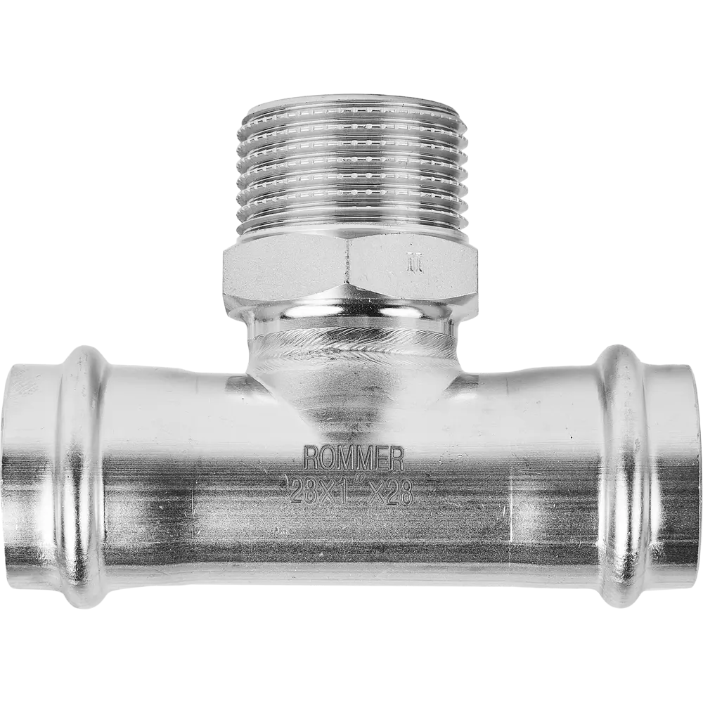 Тройник переходной Rommer 1"x28 мм ВПр-НР нержавеющая сталь 88011320 STLM-2120190  - Вид №1