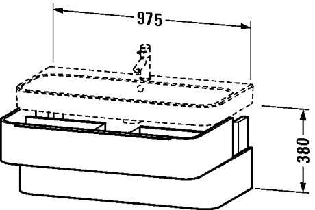 H2636602222 Тумбочка подвесная Happy D.2 #H26366 975 x 480 мм Белый глянцевый декор Duravit - Вид №1