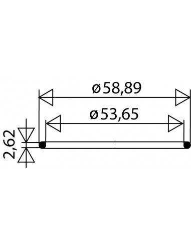 013900 005 01  Уплотнительное кольцо, тор 2,62 мм, Д. 53,65 x 58,89 мм, черная резина, 2 шт. Valentin Чернить  - Вид №2