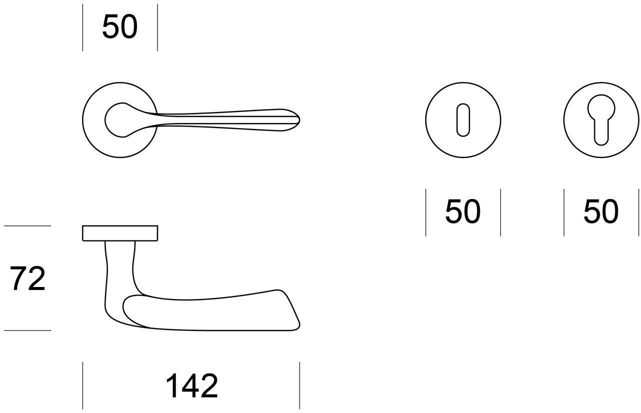 Ento Ручка из латуни на розетке Dafne 6020 - Вид №4