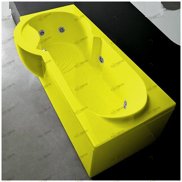 Ванна Gruppo treesse Simona V5677-SX-Z жёлтая с гидромассажем прямоугольная правая STDV5677SXZ