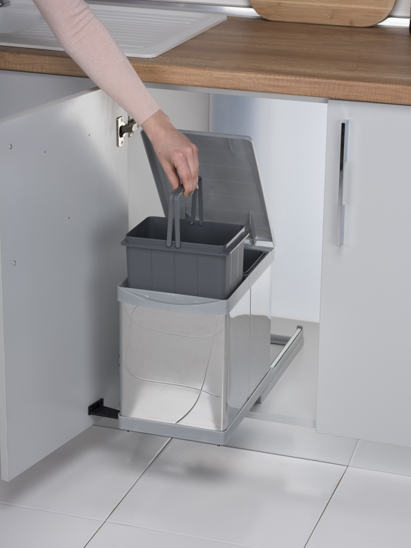 Контейнер для мусора на дверцу Beta 350/15 Metallic Grey NAVAKO 10017 - Вид №3