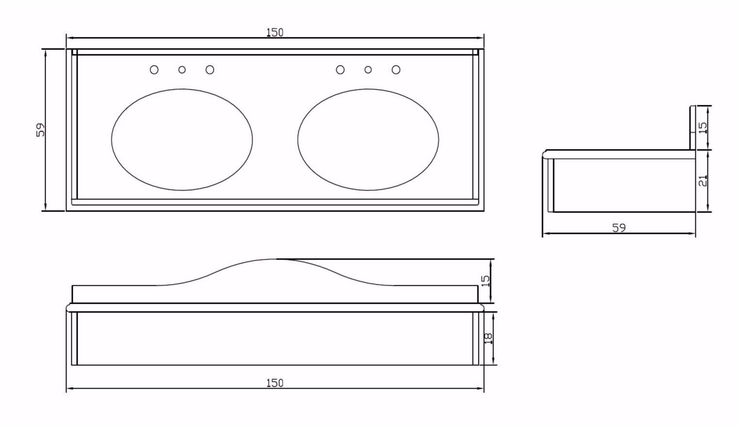 Gentry Home Двойная столешница из мрамора marquina black Cambridge sun-id-1478277 - Вид №3
