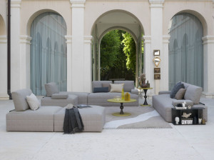 Угловой диван с журнальной стойкой