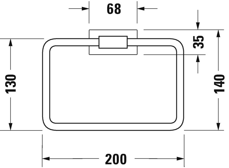 009961..00 Кольцо для полотенца Karree #009961 200 мм Хром Duravit - Вид №2