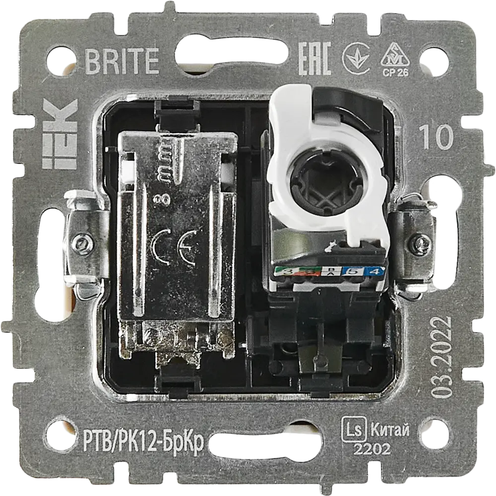Розетка TV двойная IEK Brite для скрытого монтажа с подключением RJ45 87761515 STLM-1113111 - Вид №3