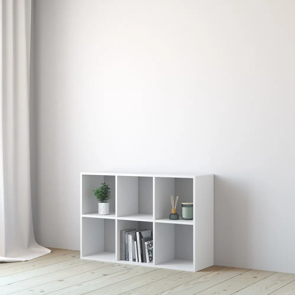 Стеллаж SPACEO KUB 3x2К, 70х104х31,7 см, цвет белый STLM-2006650 - Вид №5